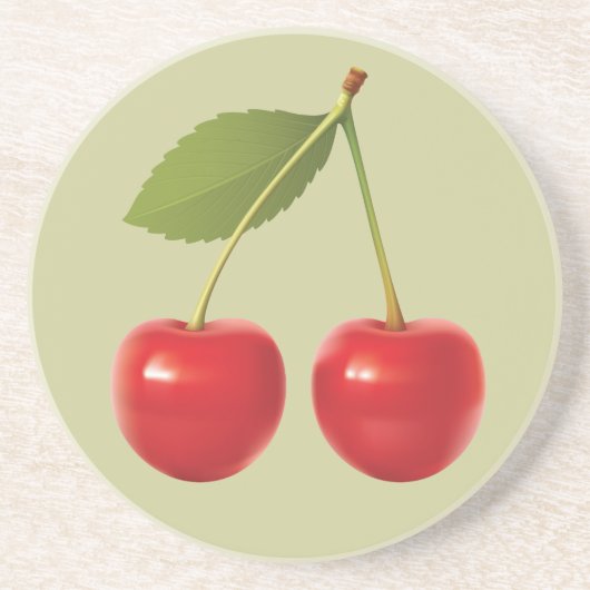 En Grès Dessous de verre re de cerises (Devant)