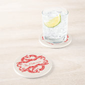 En Grès Dessous de verre Red Chic Damask (Côté)