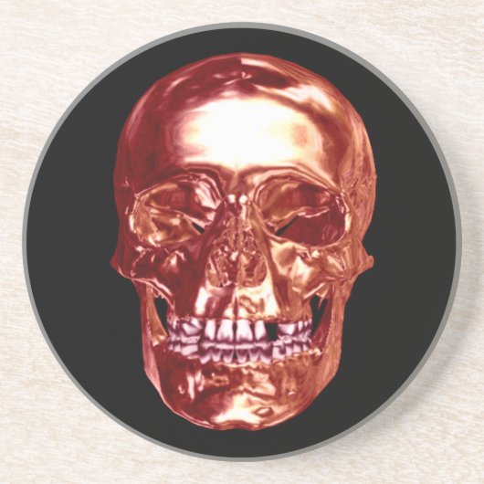 En Grès Dessous de verre Red Chrome Skull (Devant)