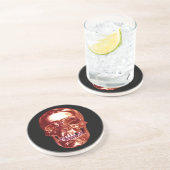 En Grès Dessous de verre Red Chrome Skull (Côté)