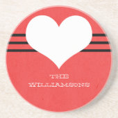 En Grès Dessous de verre Red Modern Heart (Devant)