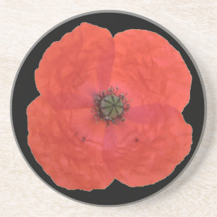 En Grès Dessous de verre Red Poppy
