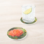 En Grès Dessous de verre Red Rose (Côté)