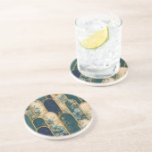 En Grès Dessous de verre rond Art déco élégant (Côté)