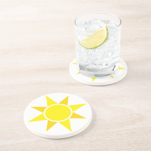 En Grès Dessous de verre rond soleil (Côté)