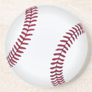 En Grès Dessous de verre ronds de baseball ordinaires