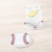 En Grès Dessous de verre ronds de baseball ordinaires (Côté)