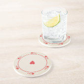 En Grès Dessous de verre ronds de cartes de jeu (Côté)