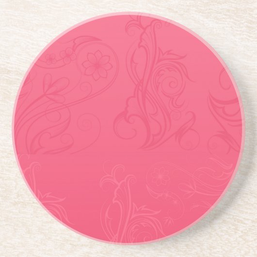 En Grès Dessous de verre rose Abstrait (Devant)