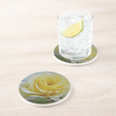 En Grès Dessous de verre rose blanc et jaune (Côté)