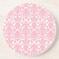 Dessous de verre rose-clair floraux vintages de