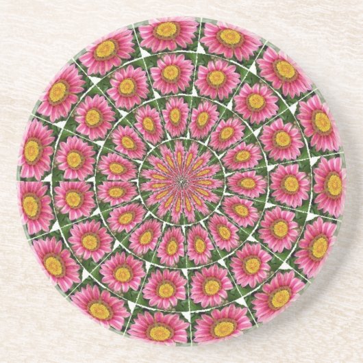 En Grès Dessous de verre rose de Gazania (Devant)
