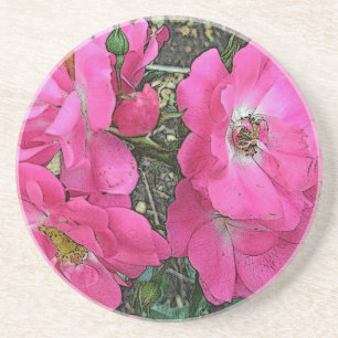 En Grès Dessous de verre Rose Escalade rose