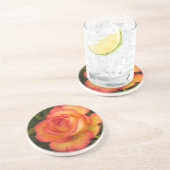 En Grès Dessous de verre Rose orange (Côté)