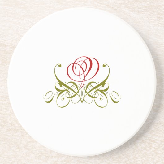 En Grès Dessous de verre Rose Red Floury (Devant)