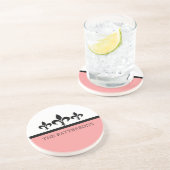 En Grès Dessous de verre Rose Swanky Fleur De Lis (Côté)