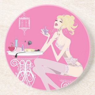 En Grès Dessous de verre roses de beauté