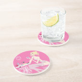 En Grès Dessous de verre roses de beauté (Côté)