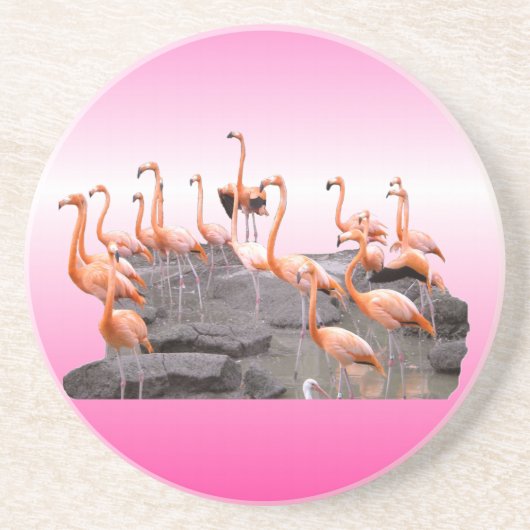 En Grès Dessous de verre roses de Flamant rose (Devant)