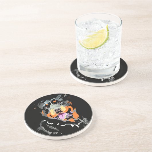 En Grès dessous de verre rottweiler (Côté)