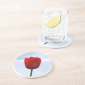 En Grès Dessous de verre rouge Tulip (Côté)
