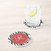 En Grès Dessous de verre rouges Girly d'impression de (Côté)