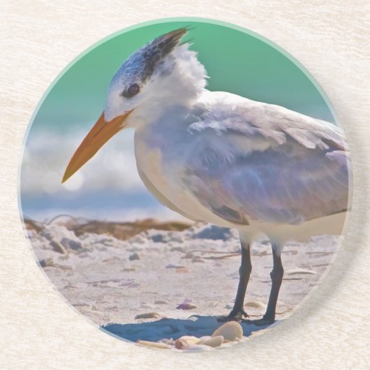 En Grès Dessous de verre royaux d'oiseau de sterne (Devant)