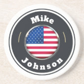 En Grès Dessous de verre Sandstone - Custom American Flag  (Devant)