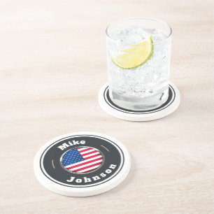 En Grès Dessous de verre Sandstone - Custom American Flag