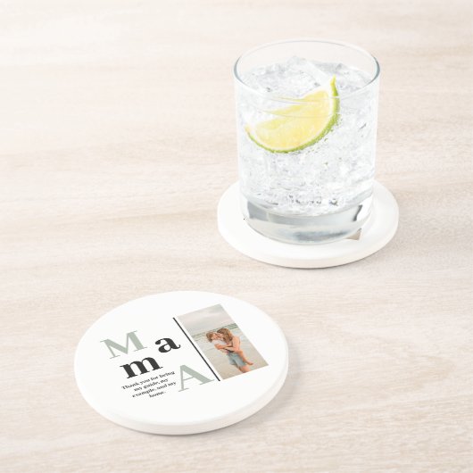 En Grès Dessous de verre Sandstone photo et message person (Côté)