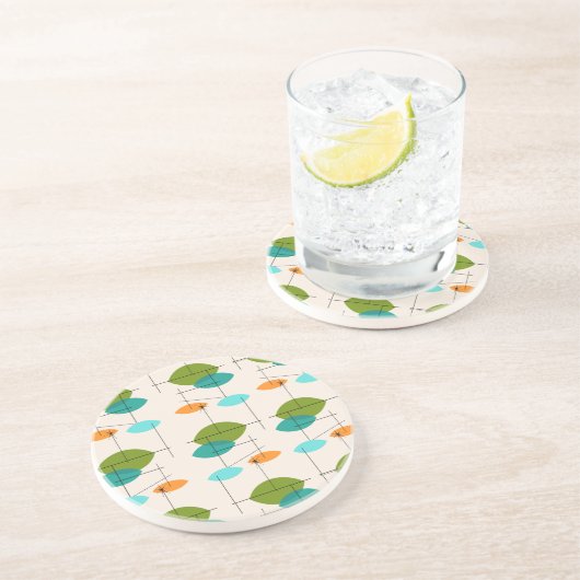 En Grès Dessous de verre Sandstone Retro Atomic Mobile Mot (Côté)