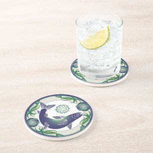 En Grès dessous de verre saumon