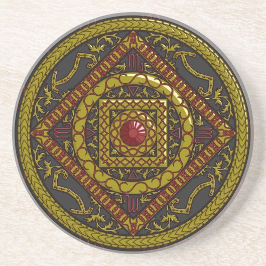 En Grès Dessous de verre Scorpio Mandala (Devant)