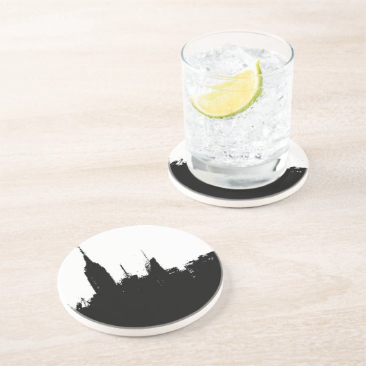 En Grès Dessous de verre Silhouette Skyline de New York (Côté)