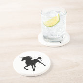 En Grès Dessous de verre Silhouette Unicorne Noire (Côté)