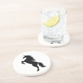 En Grès Dessous de verre Silhouette Unicorne Noire (Côté)