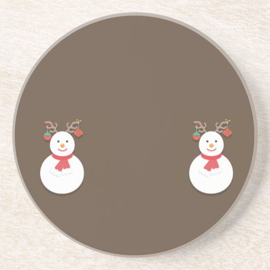 En Grès Dessous de verre Snowman (Devant)