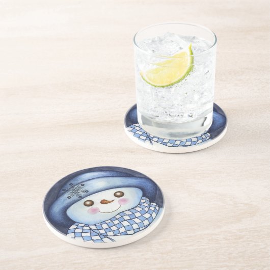 En Grès Dessous de verre Snowman (Côté)