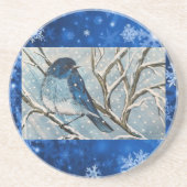 En Grès Dessous de verre Snowy Bluebird (Devant)