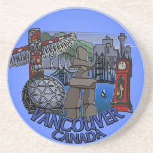 En Grès Dessous de verre souvenir de Vancouver Canada Cade