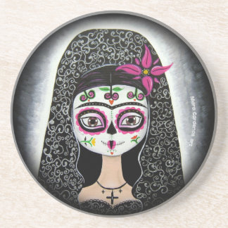 En Grès Dessous de verre squelettiques de visage