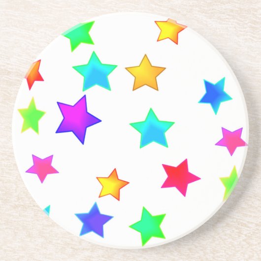 En Grès dessous de verre Stars colorés (Devant)