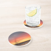 En Grès Dessous de verre Sunset du lac Ice (Côté)