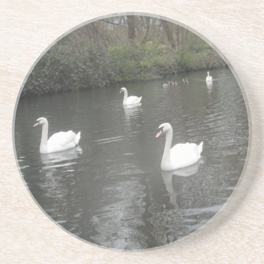 En Grès Dessous de verre Swan Natation (Devant)