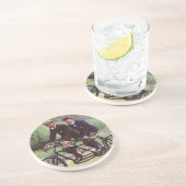 En Grès dessous de verre tandem de bicyclette de 1890's (Côté)