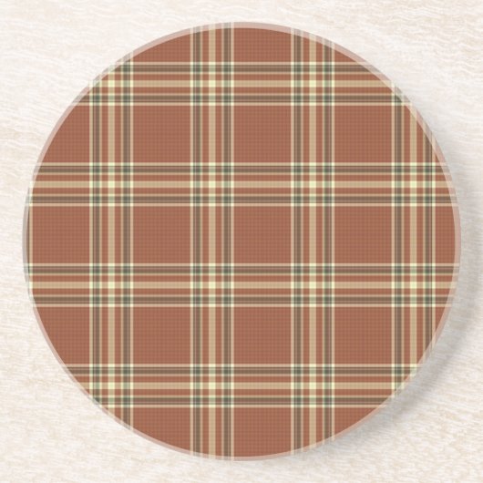 En Grès Dessous de verre Tartan Brown (Devant)