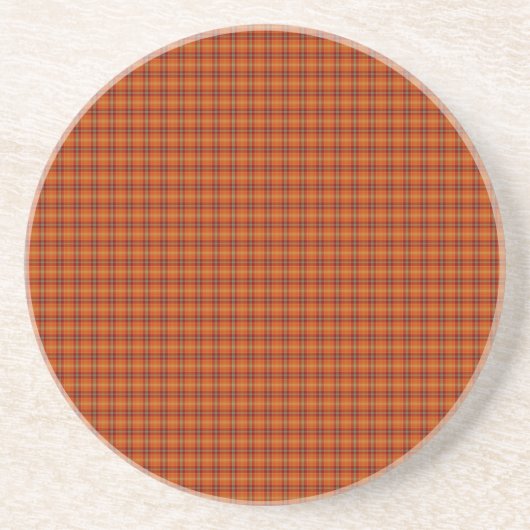 En Grès Dessous de verre Tartan orange (Devant)