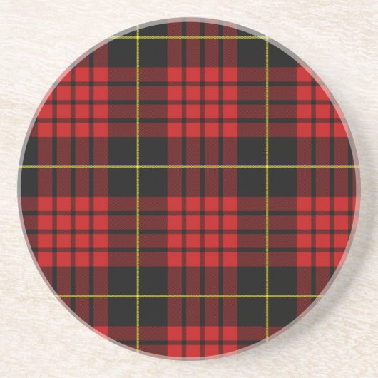 En Grès Dessous de verre Tartan rouge (Devant)