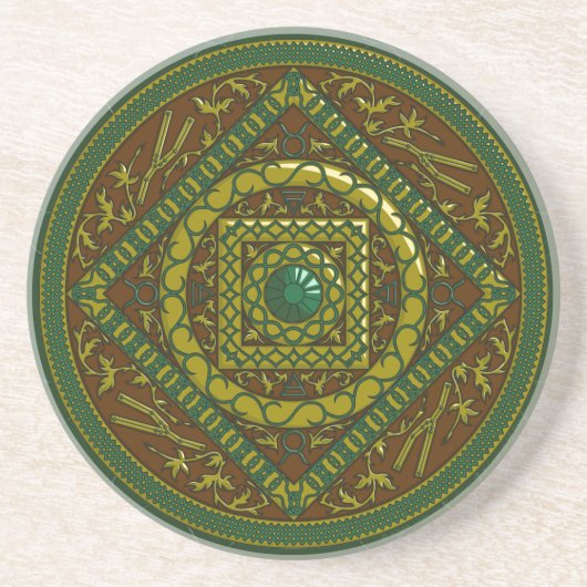 En Grès Dessous de verre Taurus Mandala (Devant)