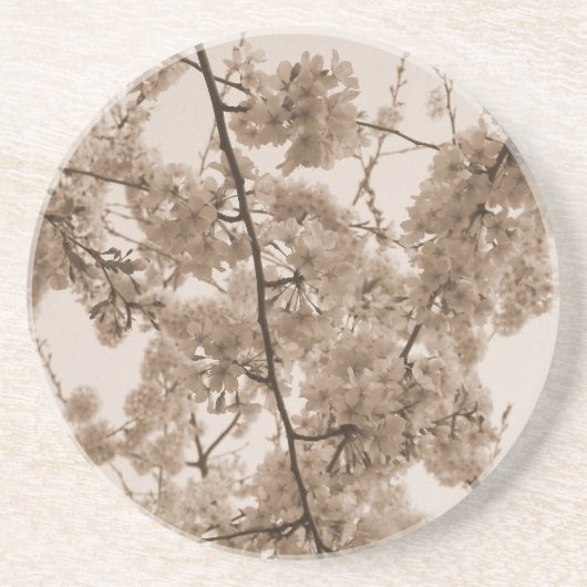 En Grès Dessous de verre teinté "Fleurs de cerisiers" (Devant)